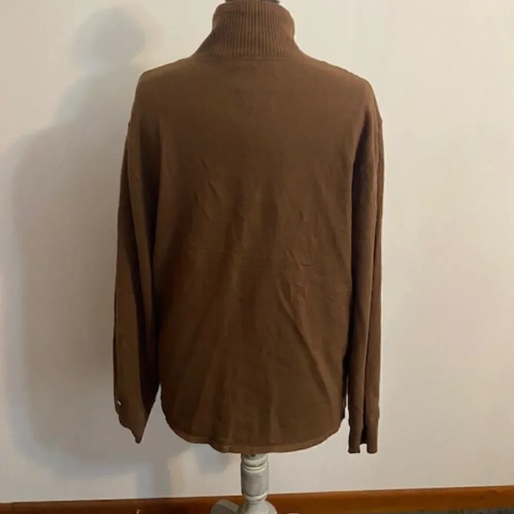 The North Face Brown 1/4 zip sweater, size L
